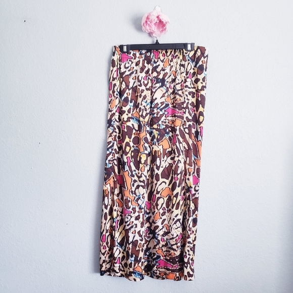 Chicos Colorful Abstract Leopard Print Sarong Maxi Skirt - Picture 6 of 7